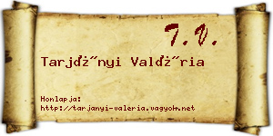 Tarjányi Valéria névjegykártya